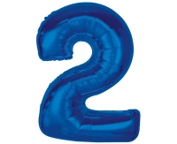 Balon foliowy B&C Cyfra 2, niebieska, 92 cm