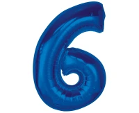 Balon foliowy B&C Cyfra 6, niebieska, 92 cm