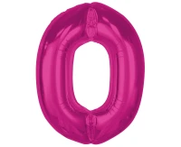 Balon foliowy Smart, cyfra 0, różowa, 92 cm KK