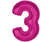 Balon foliowy Smart, cyfra 3, różowa, 92 cm KK