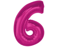 Balon foliowy Smart, cyfra 6, różowa, 92 cm KK