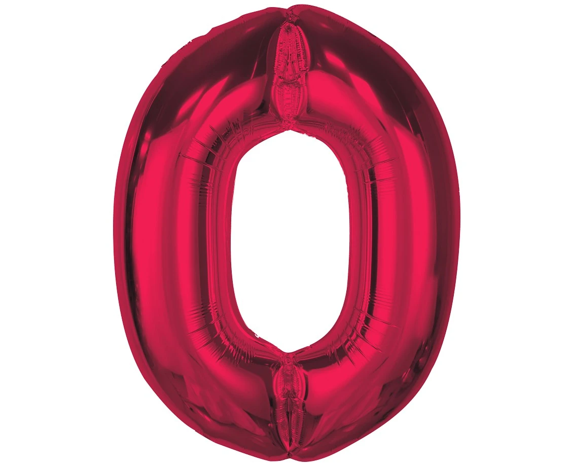 Balon foliowy Smart, cyfra 0, czerwona, 92 cm  KK