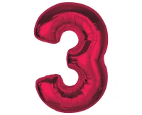 Balon foliowy Smart, cyfra 3, czerwona, 92 cm  KK