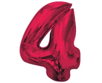 Balon foliowy Smart, cyfra 4, czerwona, 92 cm  KK