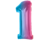 Balon foliowy Smart, cyfra 1, tęczowa, 92 cm  KK