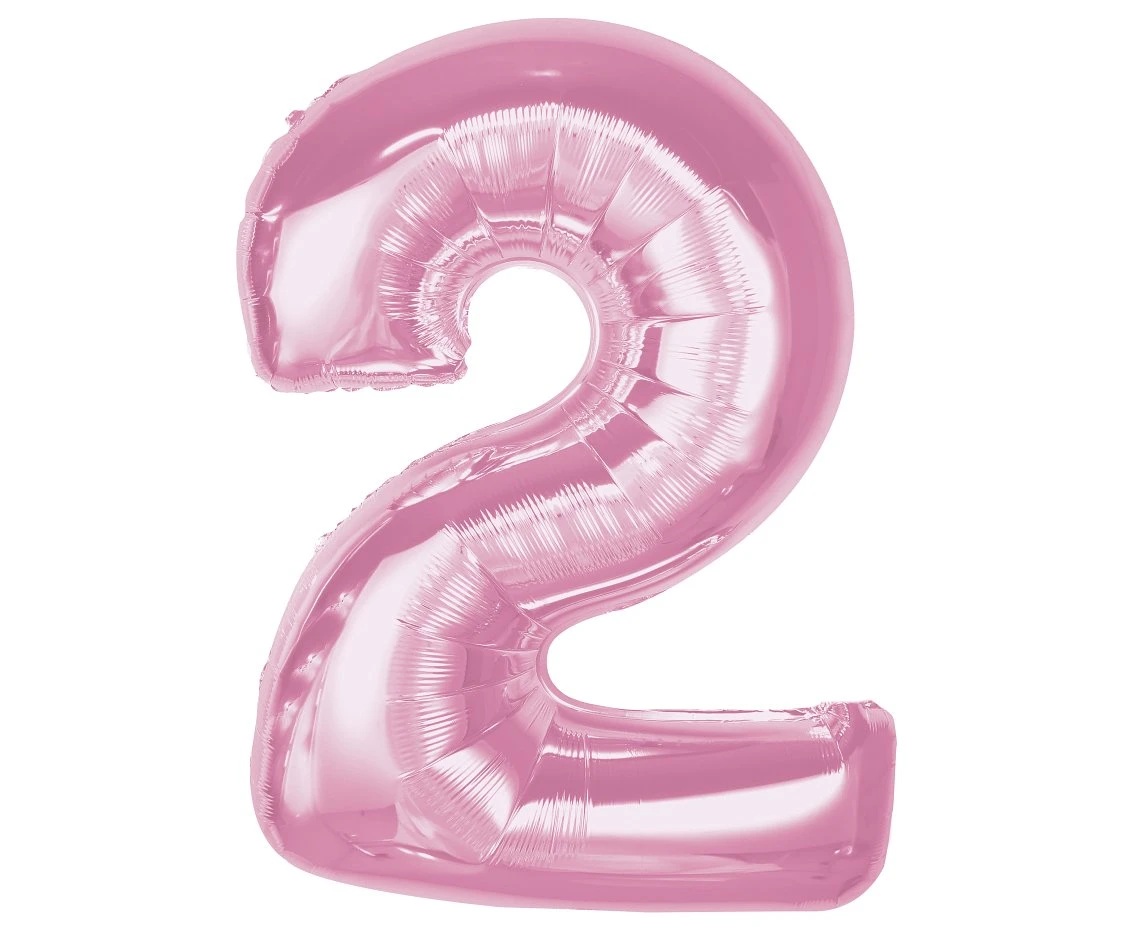 Balon foliowy B&C Cyfra 2, j. różowa, 92 cm