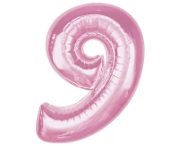 Balon foliowy B&C Cyfra 9, j. różowa, 92 cm