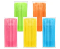 Rurki (słomki) łamane wielokrotnego użytku, różne kolory 5x210mm/ 100 szt.- KK