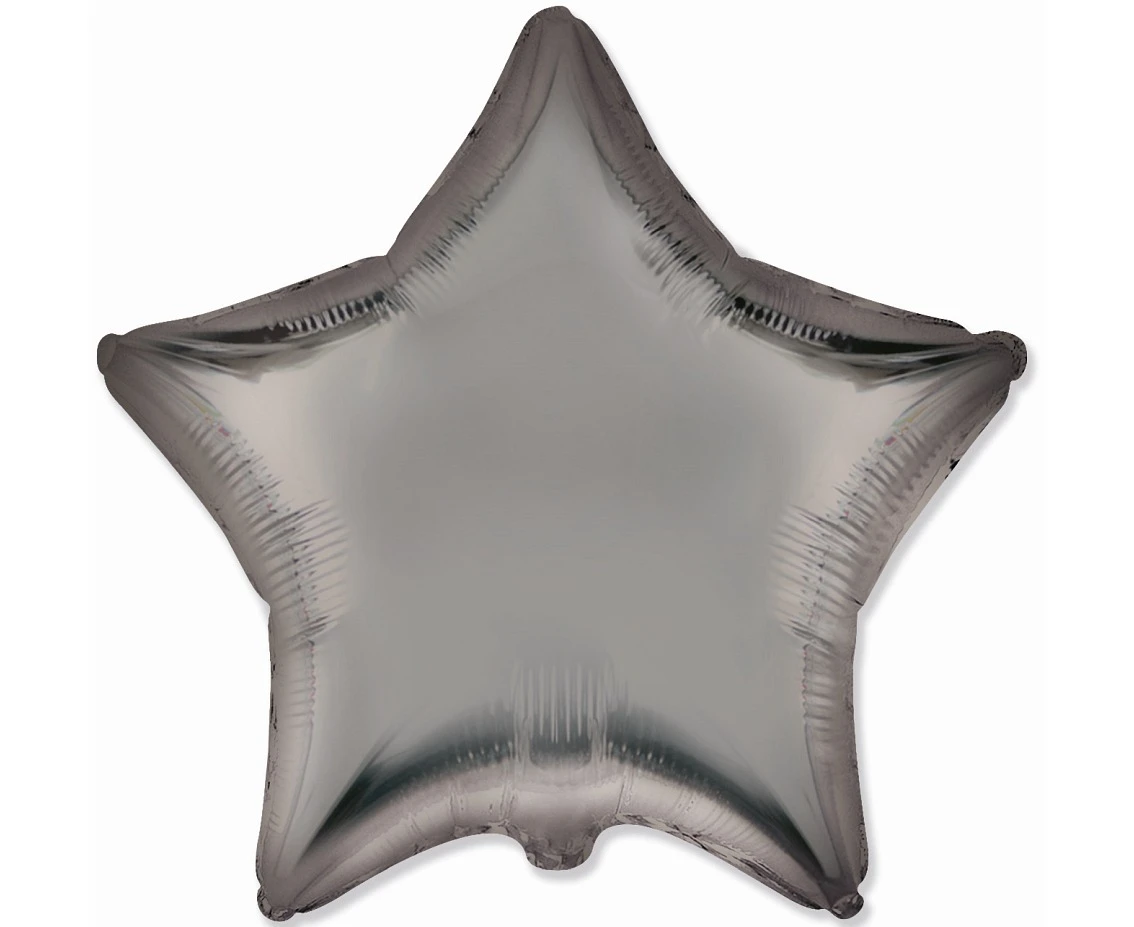 Balon foliowy 18" FX - Gwiazda (satynowy stalowo-szary), niepakowany KK