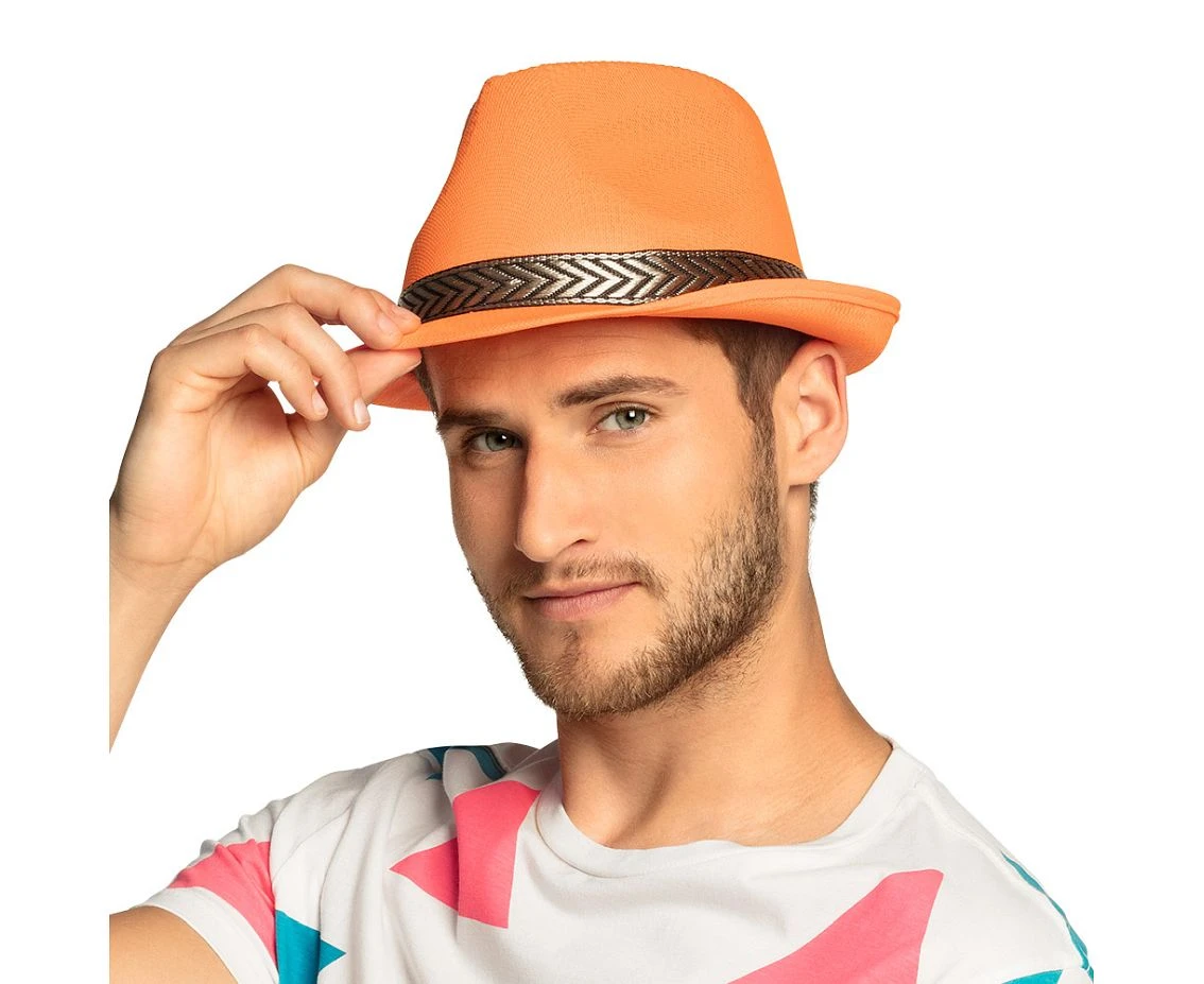 Kapelusz Funky, neonowy pomarańcz kk.