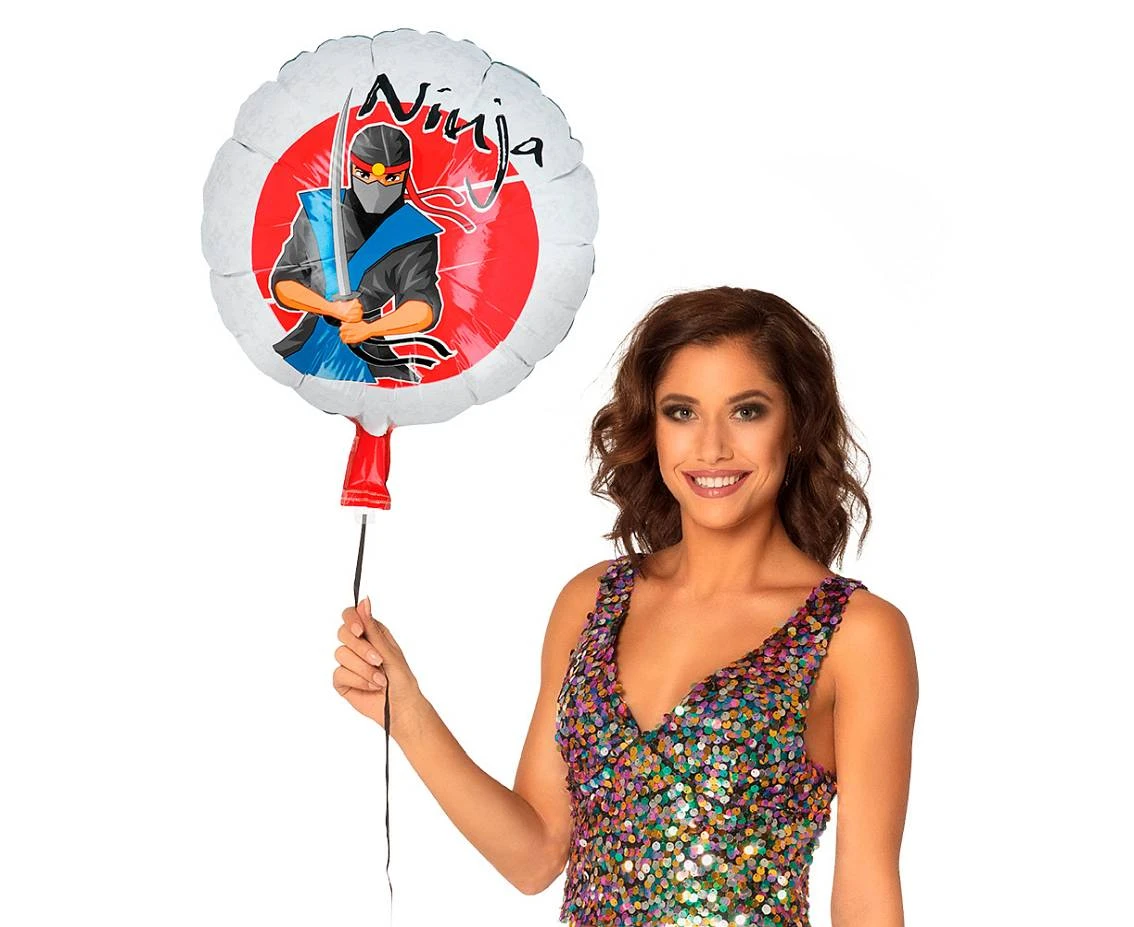 Balon foliowy Ninja, dwustronny, 45 cm