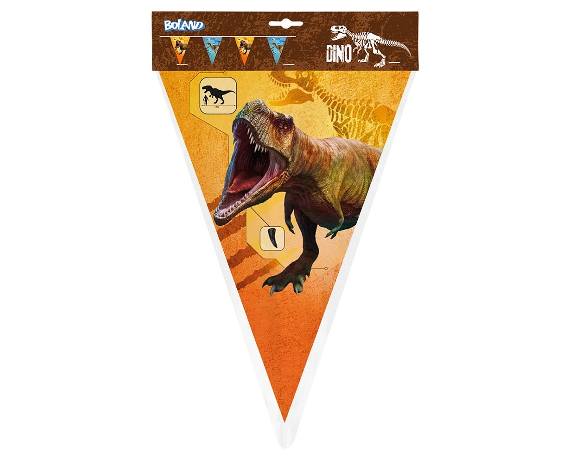 Girlanda flagi Dinozaury, 30 x 20 cm, 6 m.