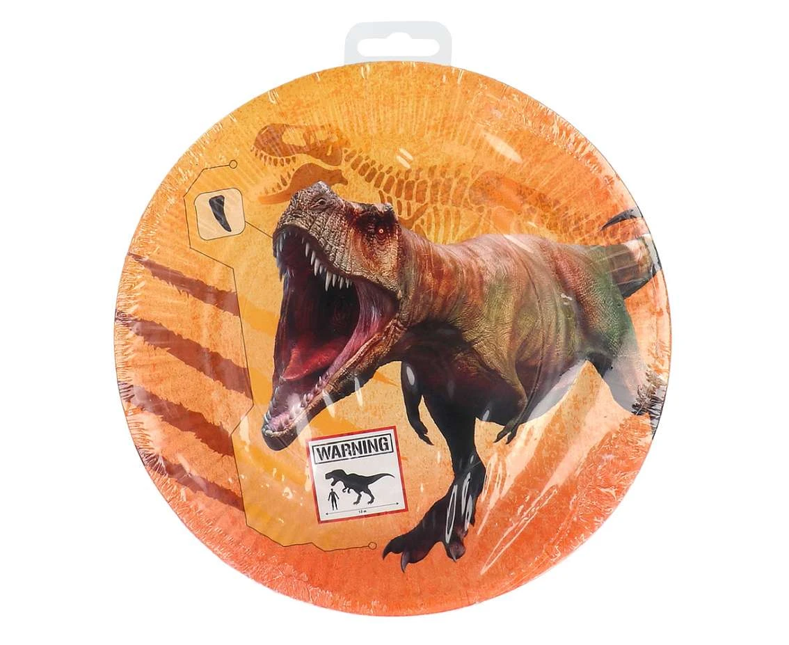 Talerzyki papierowe Dinozaur, 23 cm, 8 szt.