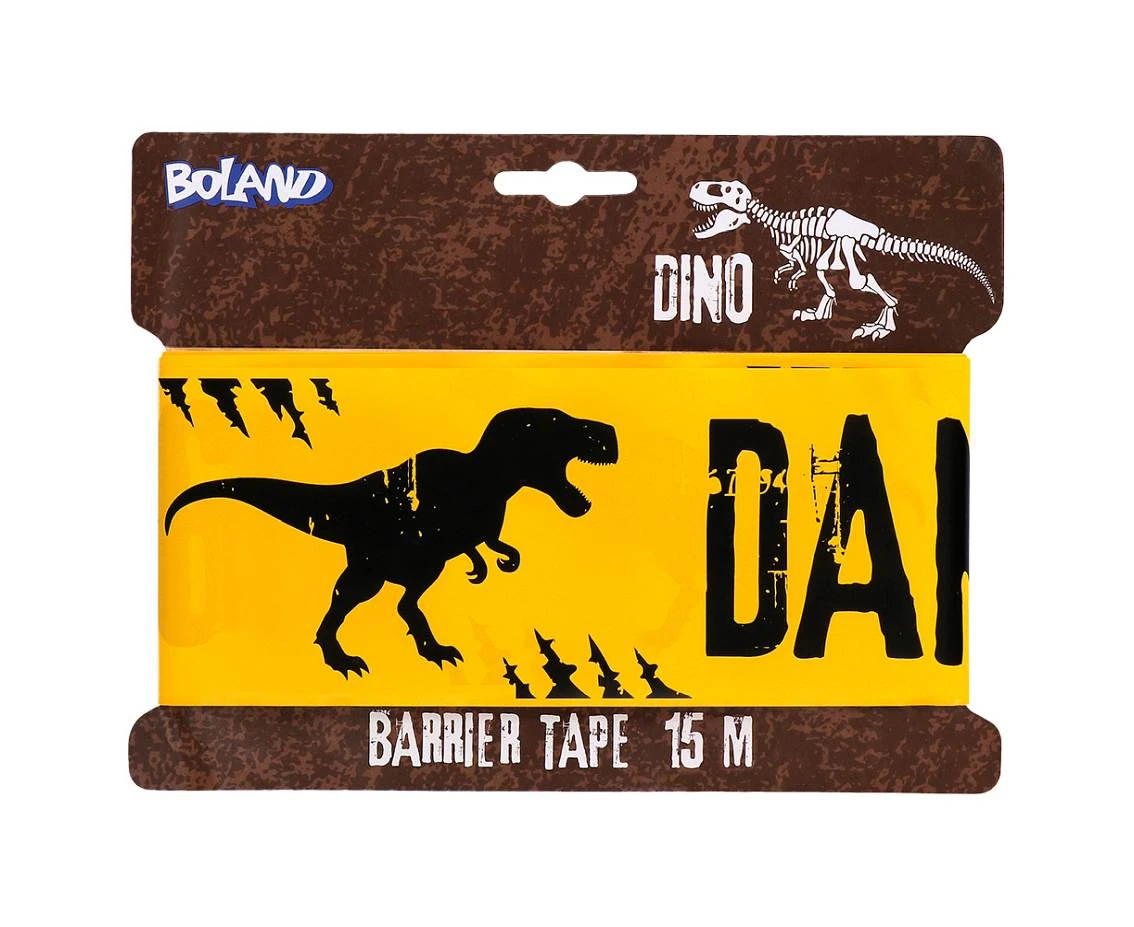 Taśma Danger Dinozaur, żółta 15 m