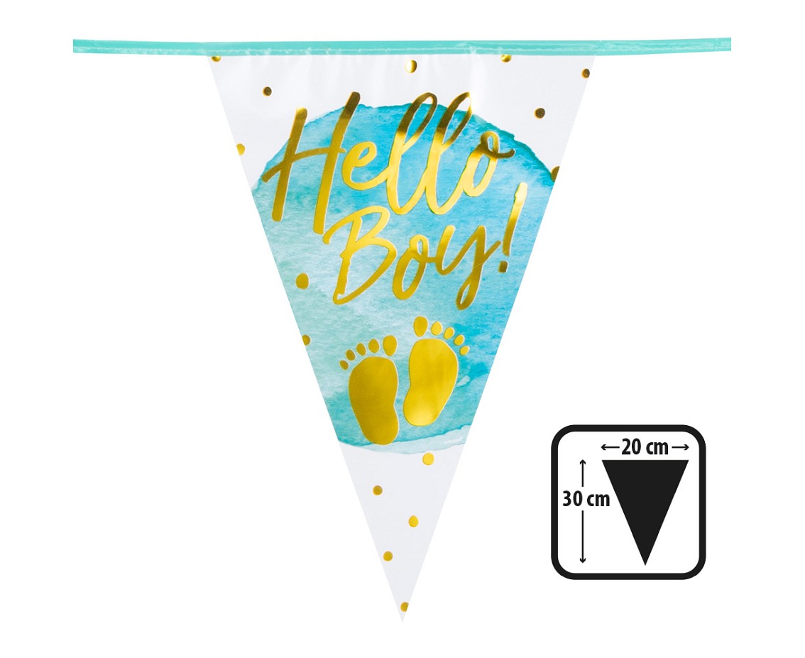 Girlanda 'Hello Boy!' 30 x 20 cm, 6 m.