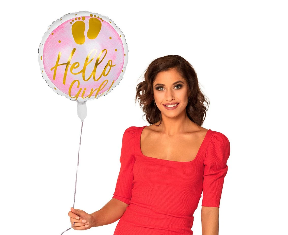Balon foliowy 'Hello Girl!' , 45 cm.