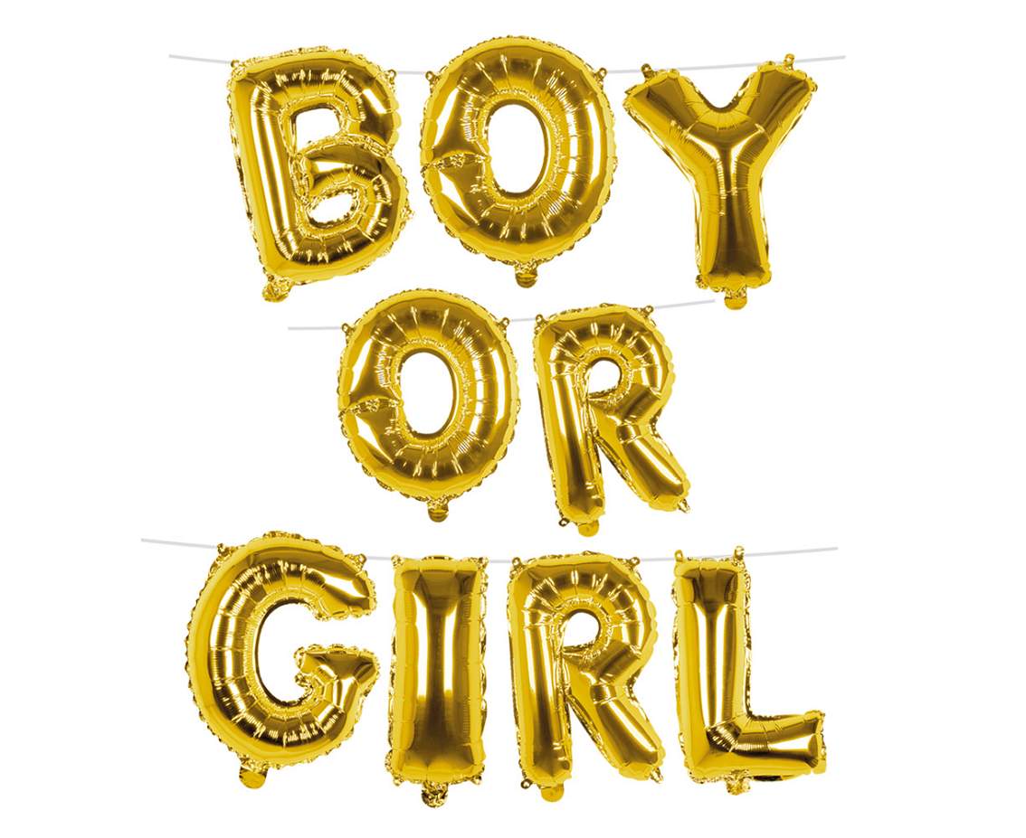 Girlanda z foliowych balonów 'B O Y  O R  G I R L' , 4 m.