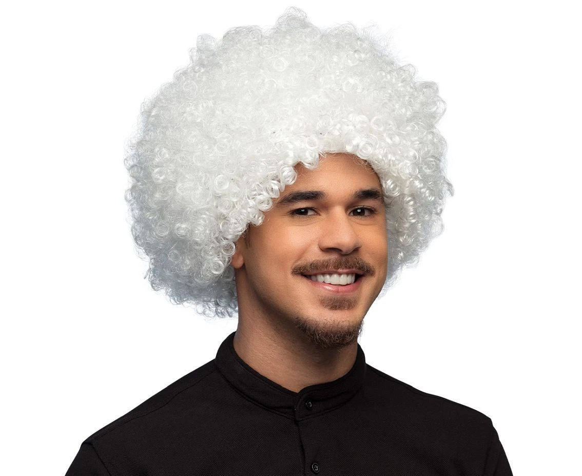 Peruka Afro, biała
