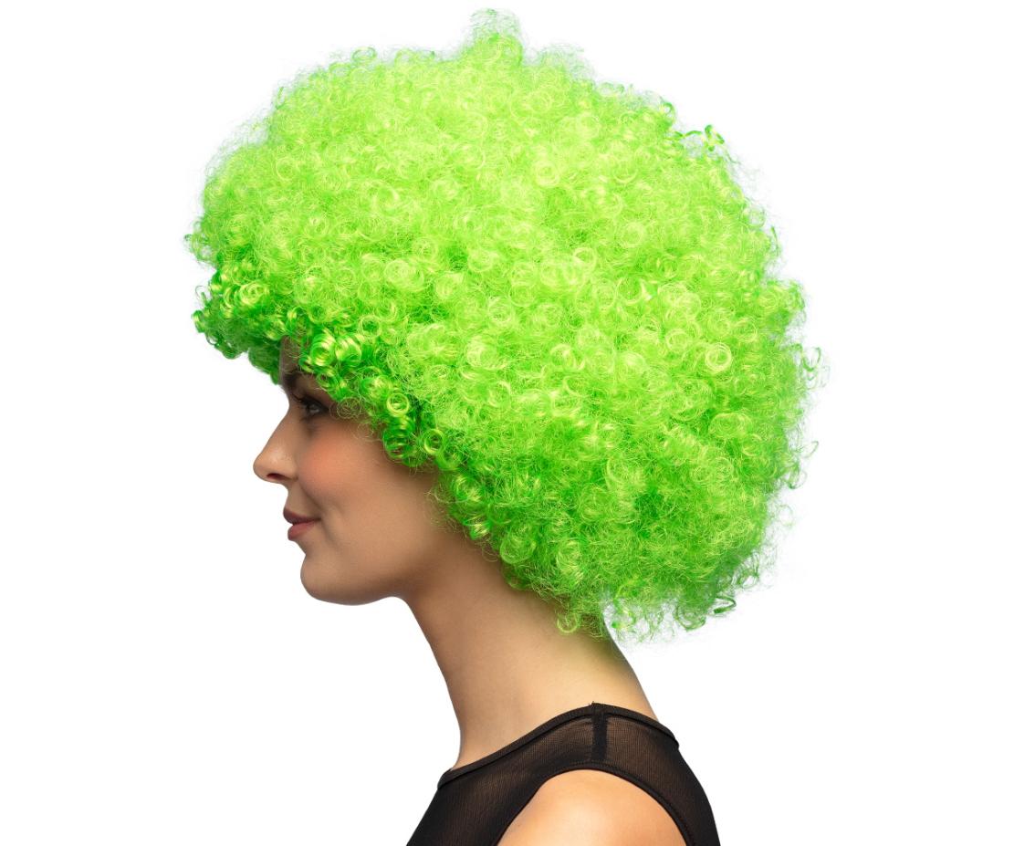 Peruka Afro, zielona