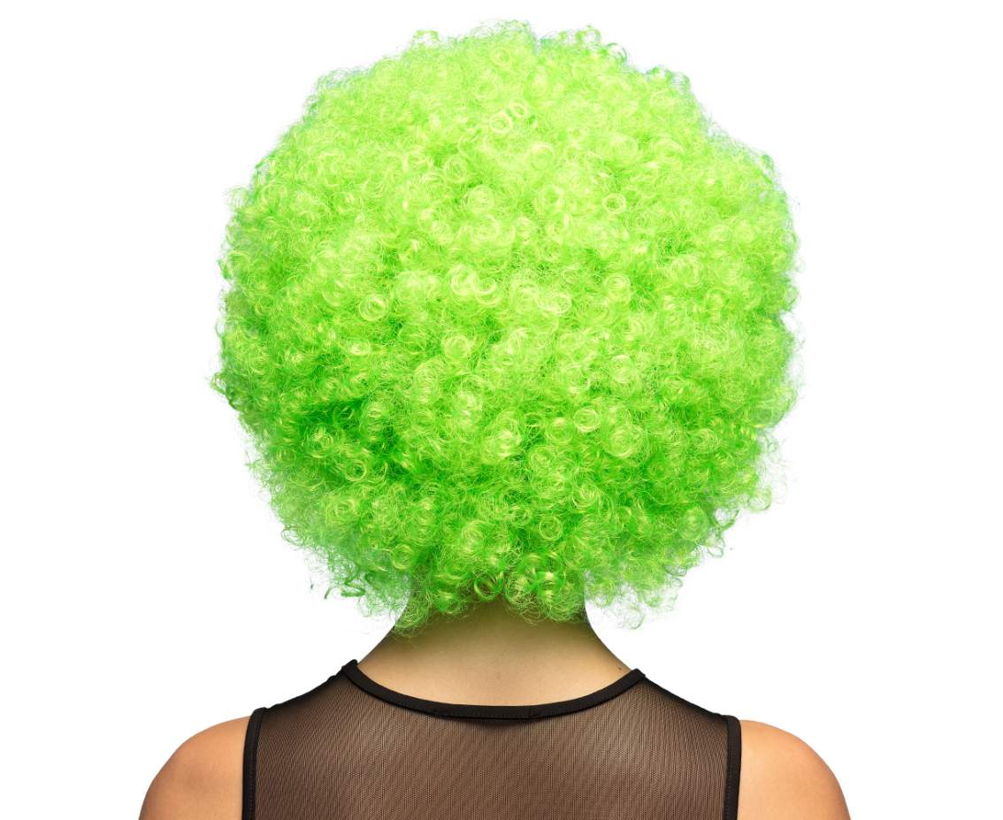 Peruka Afro, zielona