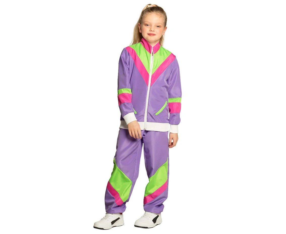 Dres dziecięcy neonowy lawendowy Retro, rozm. 10-12 lat