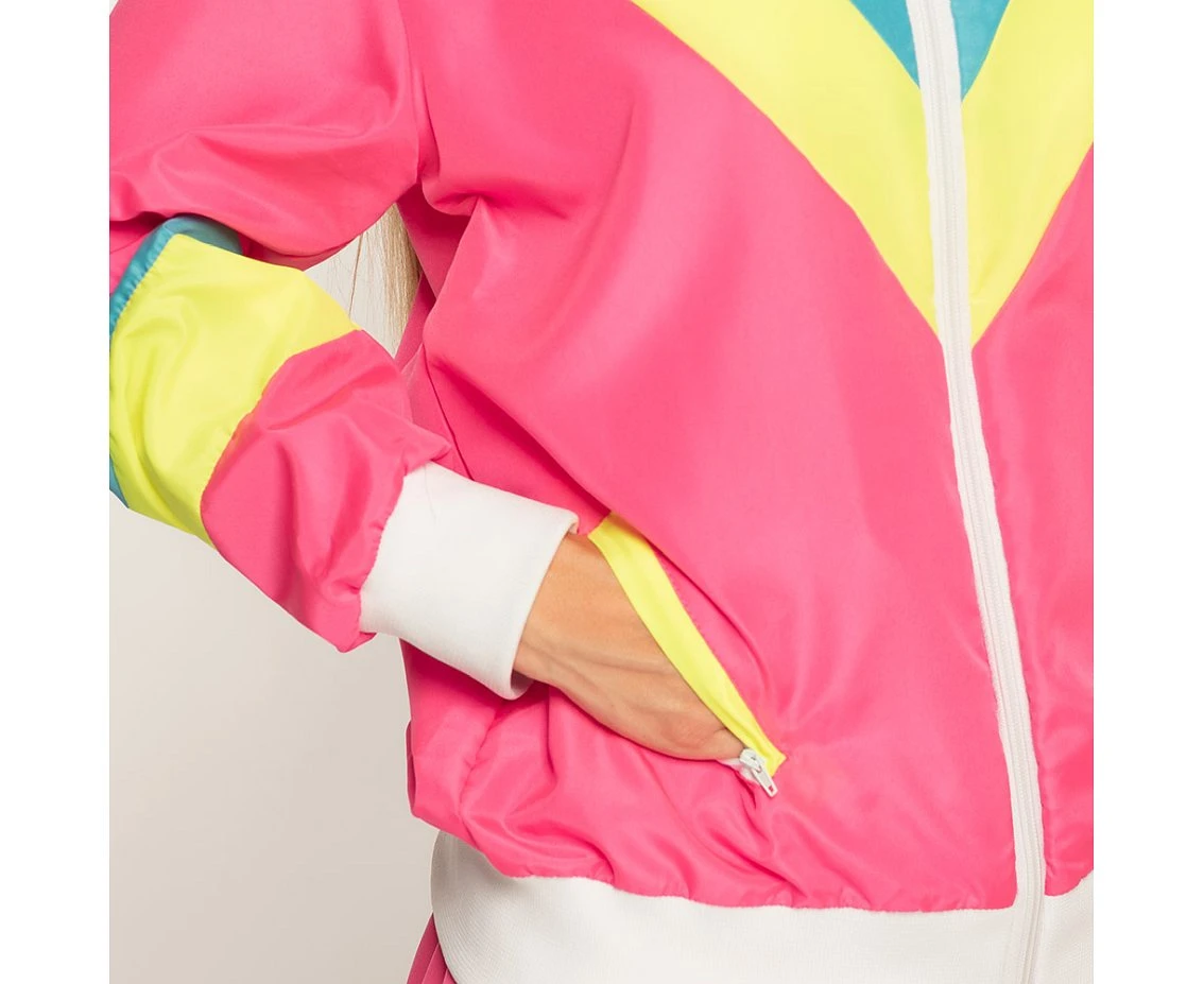 Dres damski neonowy różowy Retro, rozm. L