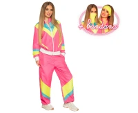Dres damski neonowy różowy Retro, rozm. L