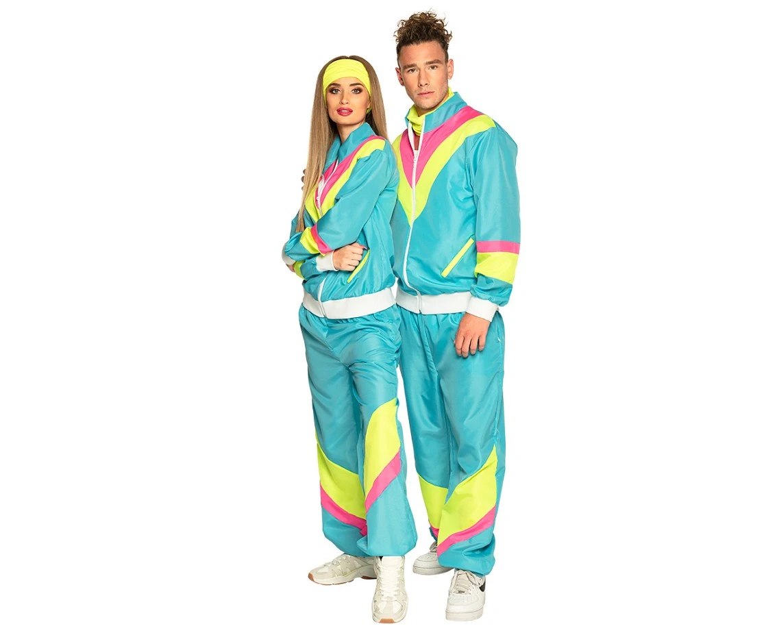 Dres damski neonowy turkusowy Retro, rozm. L