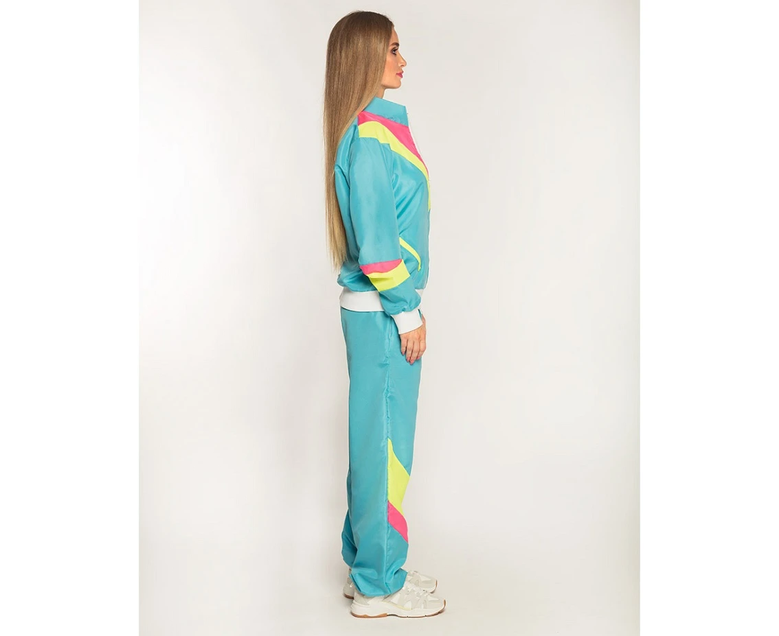 Dres damski neonowy turkusowy Retro, rozm. L