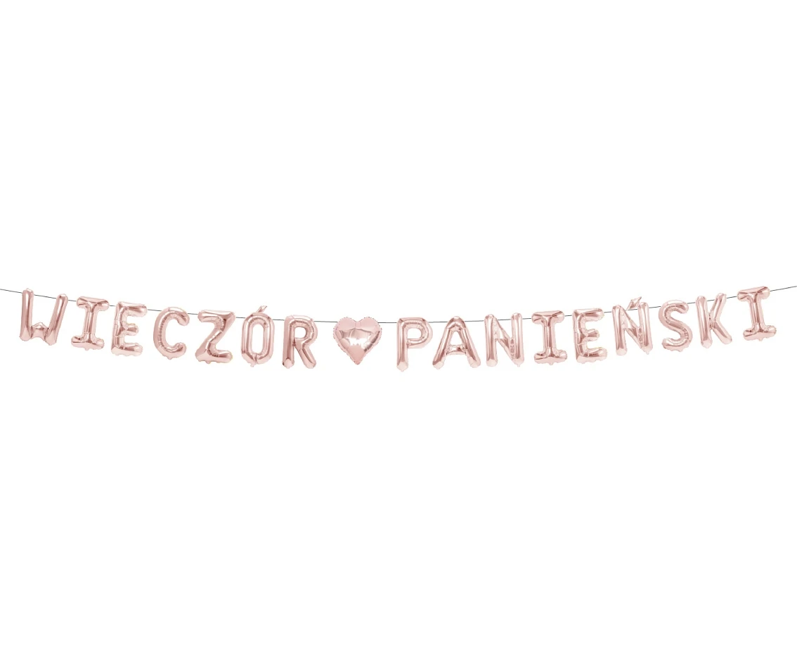 Girlanda papierowa "WIECZÓR PANIEŃSKI", różowa, 2,1 m.