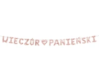 Girlanda papierowa "WIECZÓR PANIEŃSKI", różowa, 2,1 m.