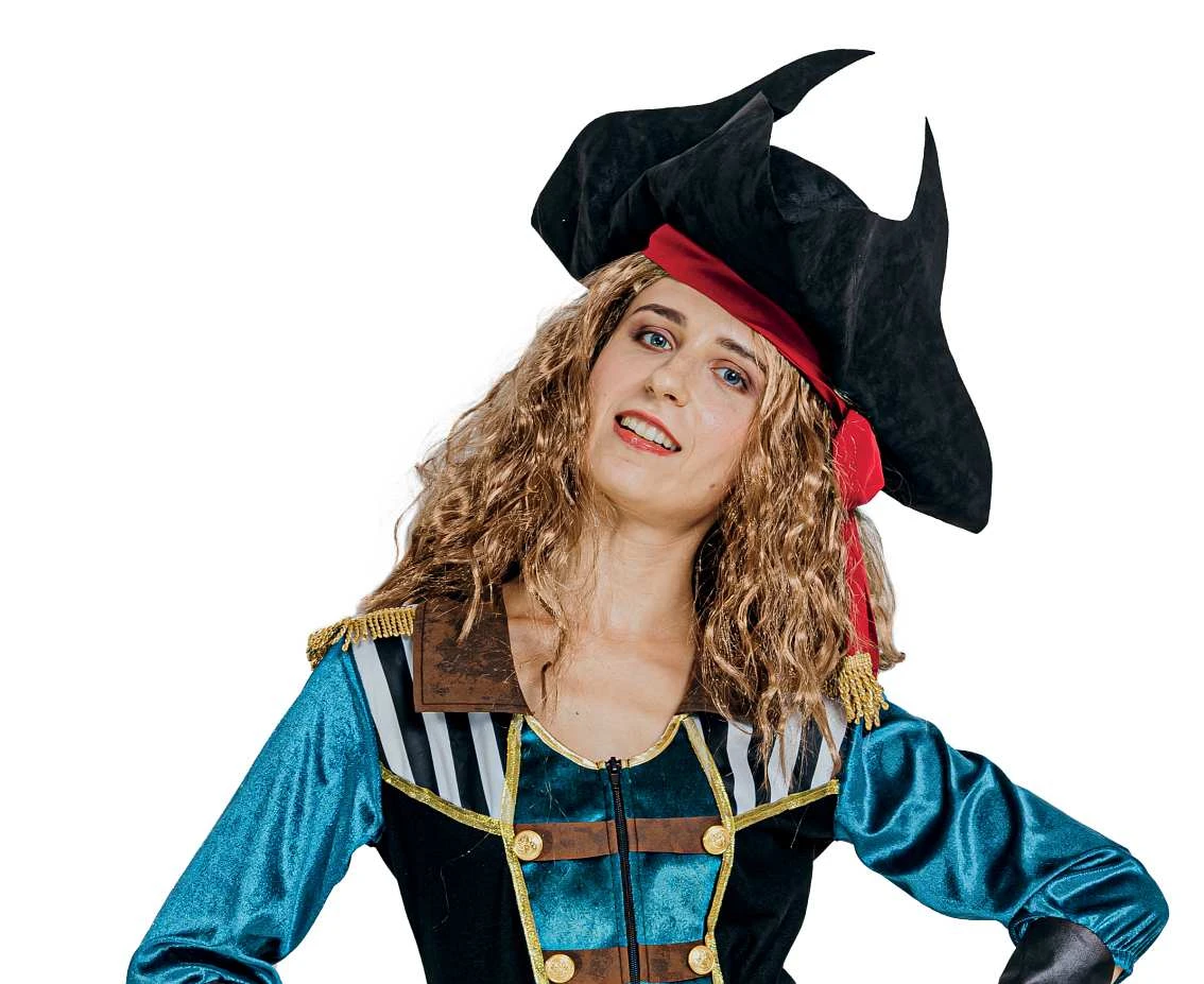 Zestaw dla dorosłych Morska Piratka (płaszcz, pasek, kapelusz, opaska, szarfa, naramienniki), rozm. S