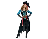 Zestaw dla dorosłych Morska Piratka (płaszcz, pasek, kapelusz, opaska, szarfa, naramienniki), rozm. S