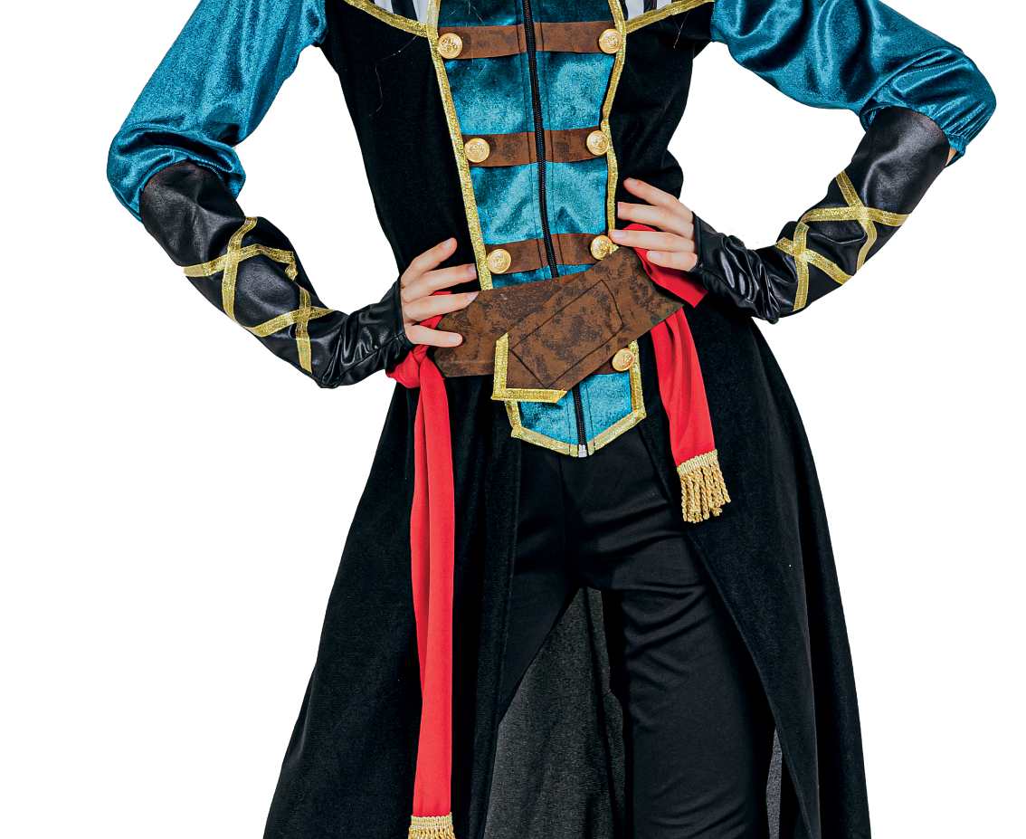 Zestaw dla dorosłych Morska Piratka (płaszcz, pasek, kapelusz, opaska, szarfa, naramienniki), rozm. M
