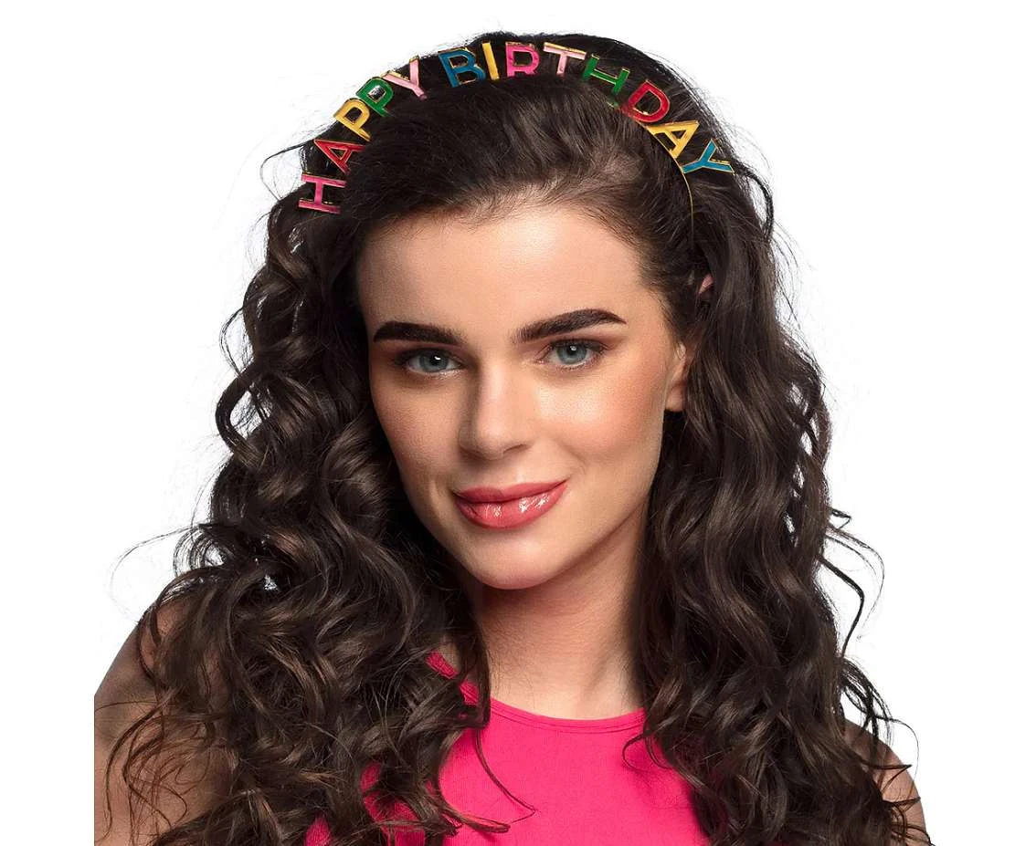 Opaska metalowa 'Happy Birthday'