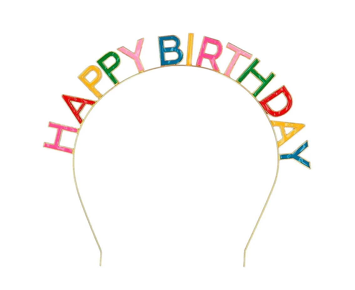 Opaska metalowa 'Happy Birthday'