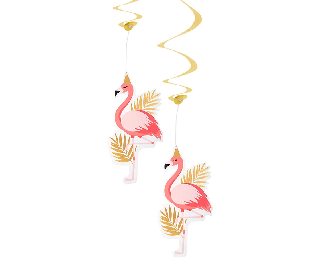 Dekoracja wisząca Flamingo, 85 cm, 2 szt.