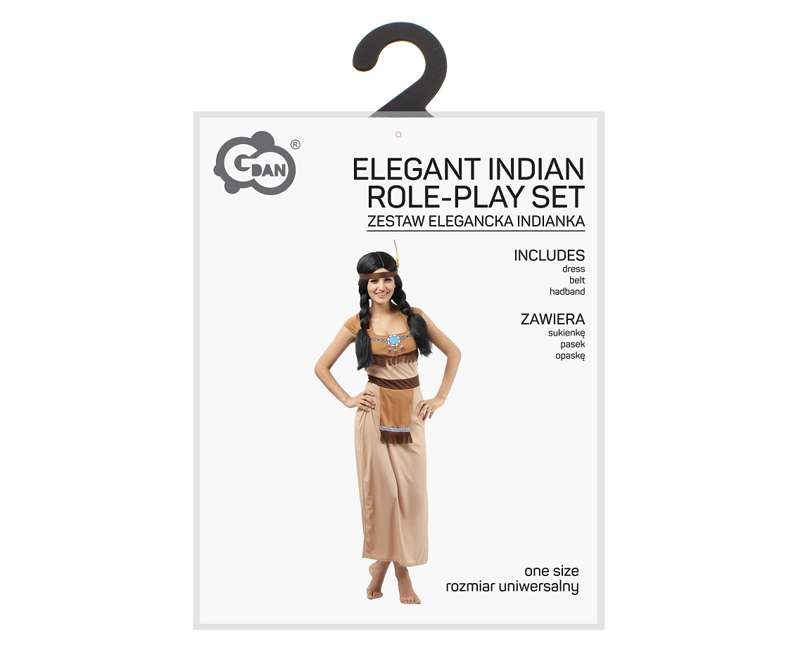 Zestaw dla dorosłych Elegancka Indianka (sukienka, pasek, opaska), rozm.uniw.