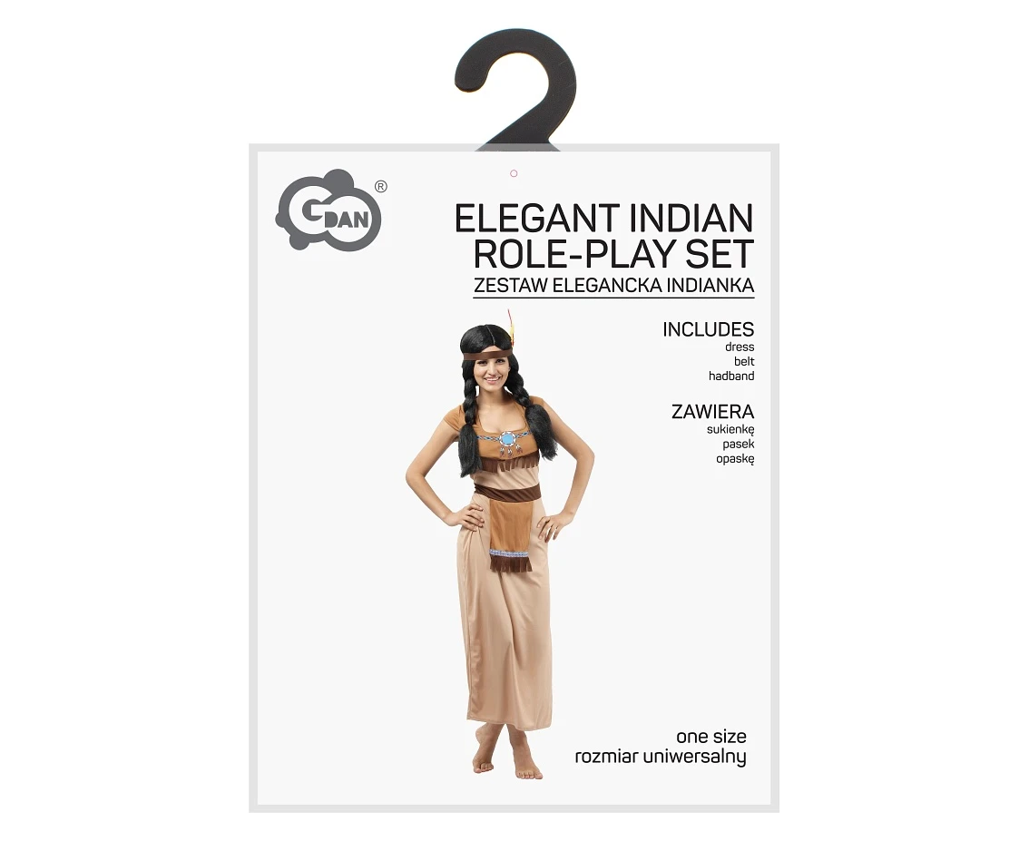Zestaw dla dorosłych Elegancka Indianka (sukienka, pasek, opaska), rozm.uniw.