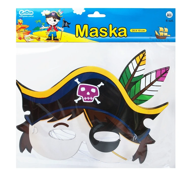 Maska Pirat, 26 x 19 cm, 6 szt. KK