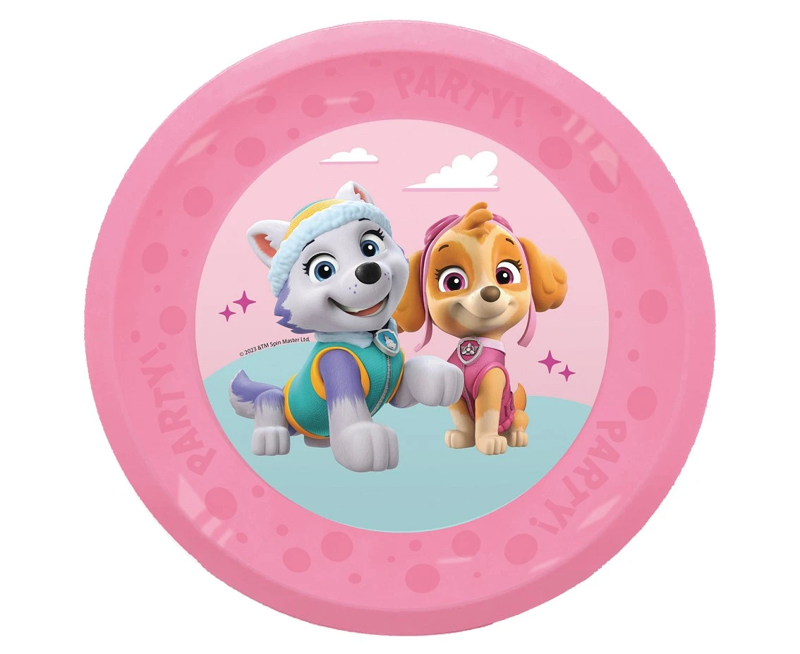 Talerz wielokrotnego użytku Paw Patrol Skye and Everest Nickelodeon, różowy, 21 cm, 1 szt. KK