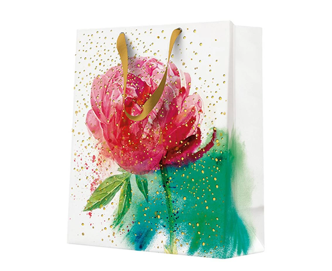 Torebka prezentowa PEONY WATERCOLOR, 20x25x10 cm