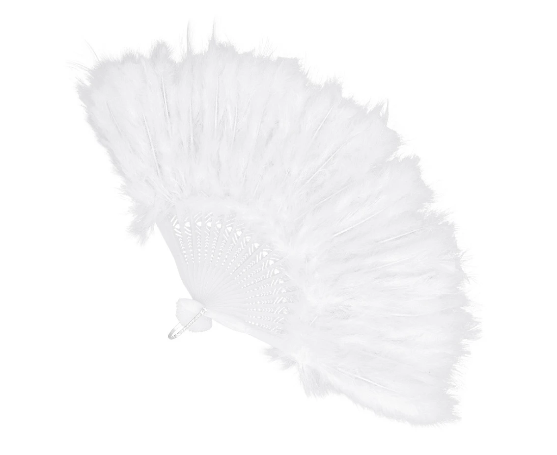 Wachlarz Flapper, biały, 23 cm