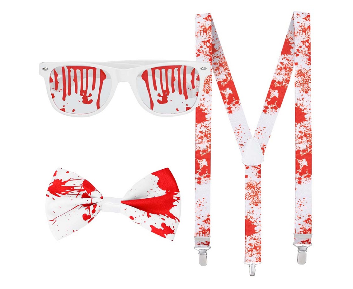 Zestaw Bloody (okulary, muszka, szelki)