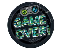 Talerzyki papierowe GAME OVER 9", 8 szt.