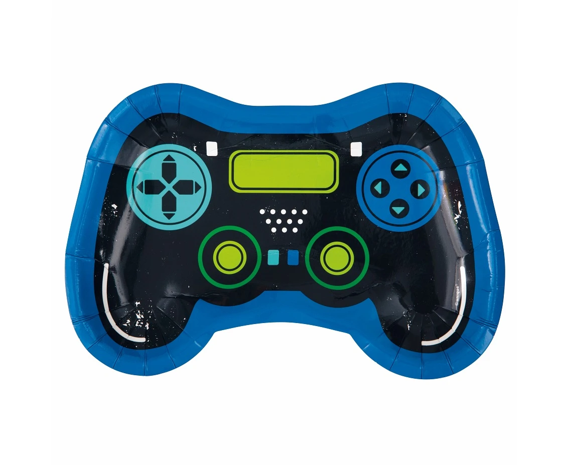 Talerzyki papierowe Gamer, 23 cm, 8 szt.