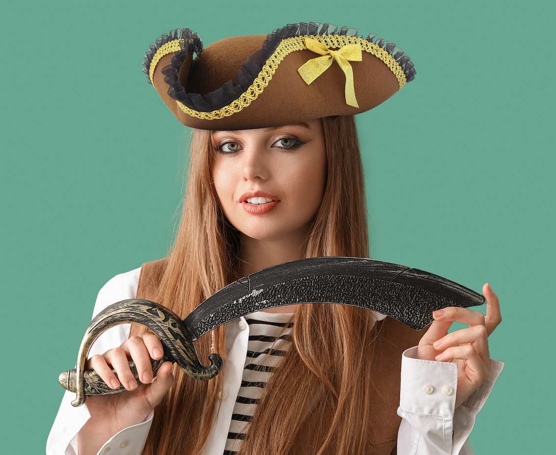 Kapelusz Piratki, brązowy