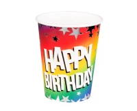 Kubeczki papierowe 'Happy Birthday', 250 ml, 10 szt.