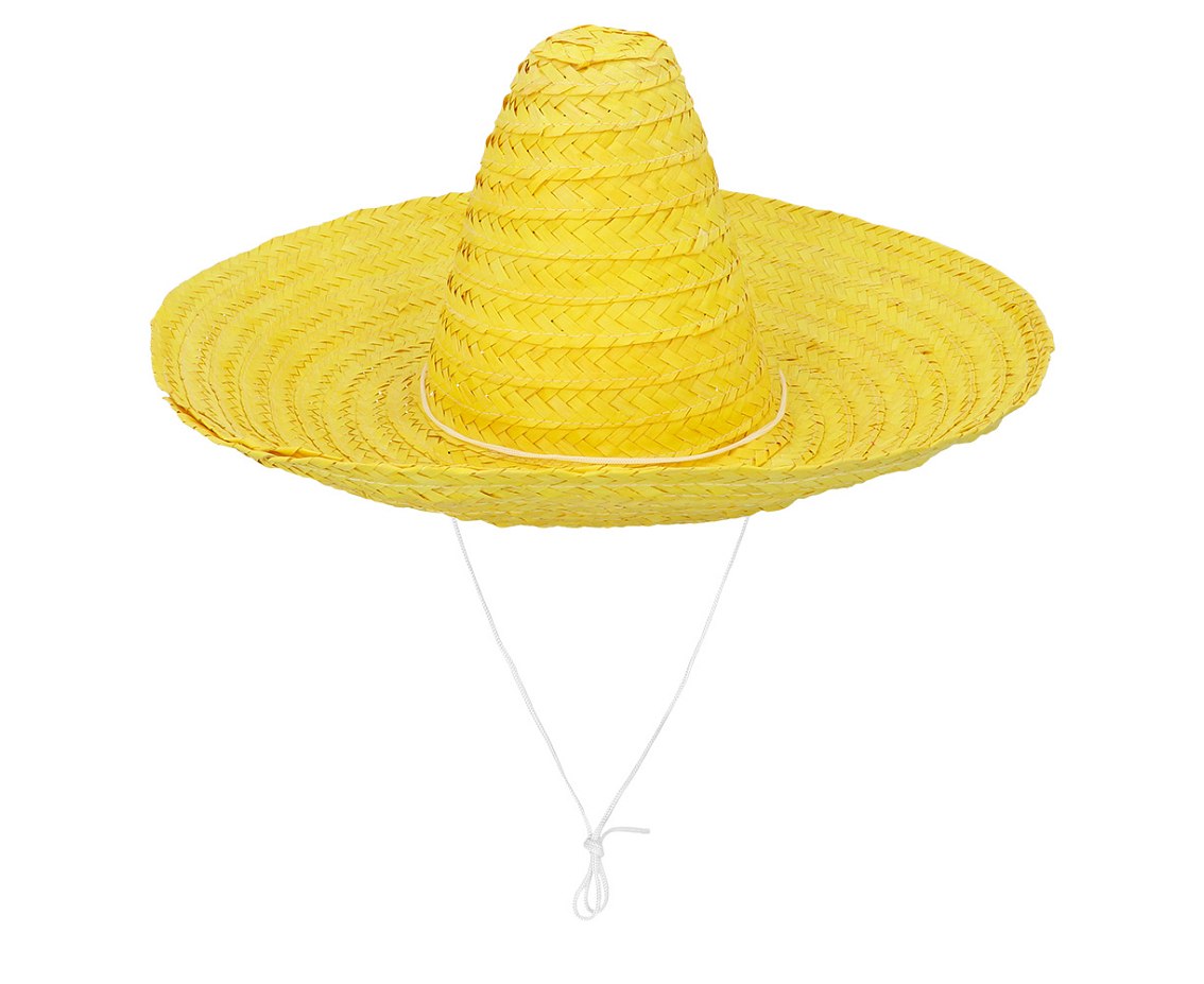 Kapelusz Sombrero , żółty, 49 cm