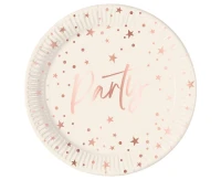 Talerzyki papierowe Rose Gold Party, Decorata, FSC, 23 cm, 8 szt.